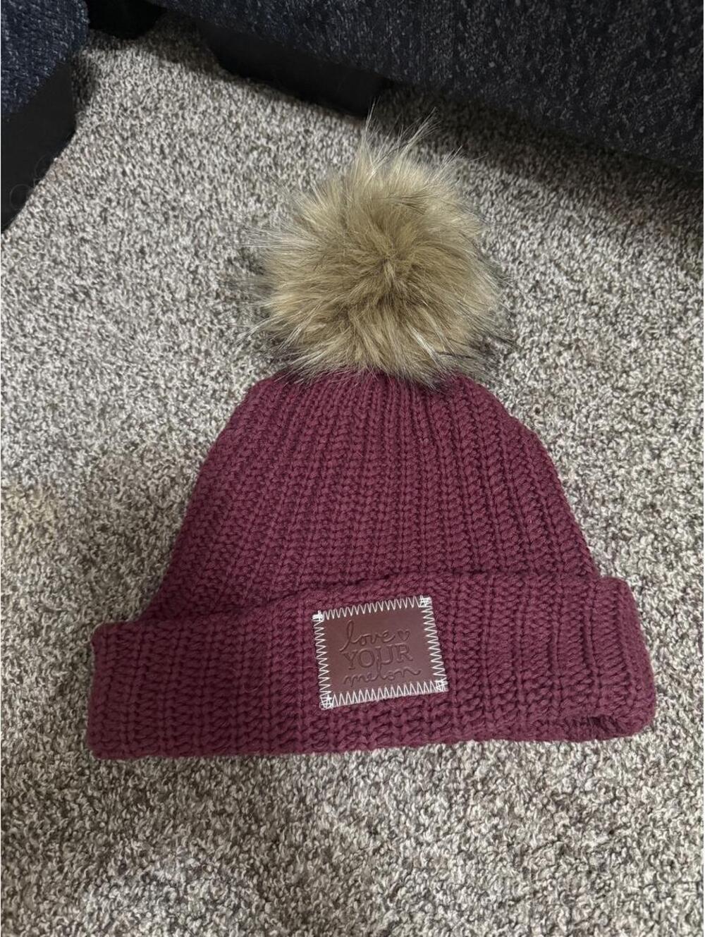 Women's Burgundy and Pink Hat